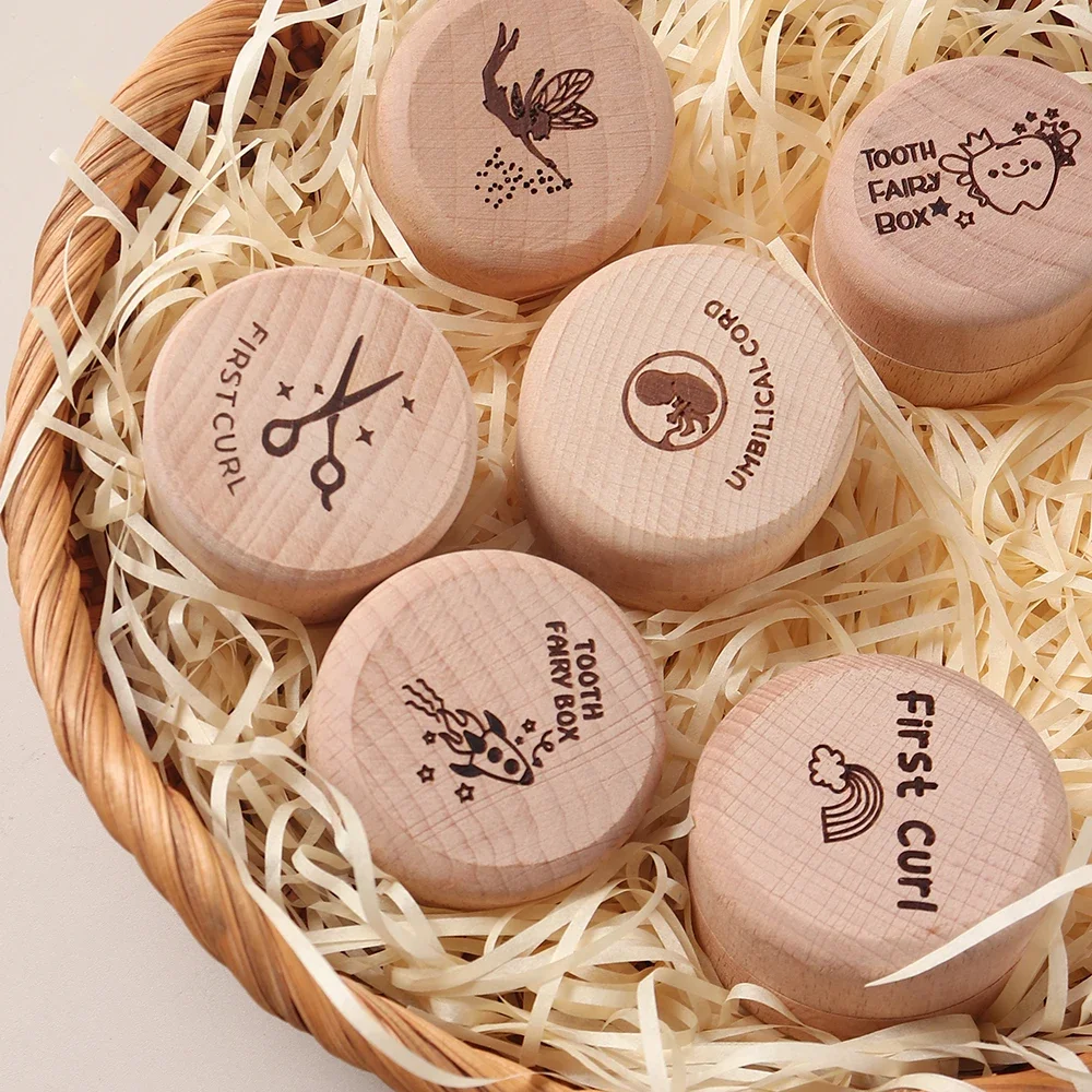 Caja de recuerdos para bebé Beechwood: caja de memoria de primer diente y cordón umbilical, cofre del tesoro de hito - imagen 4
