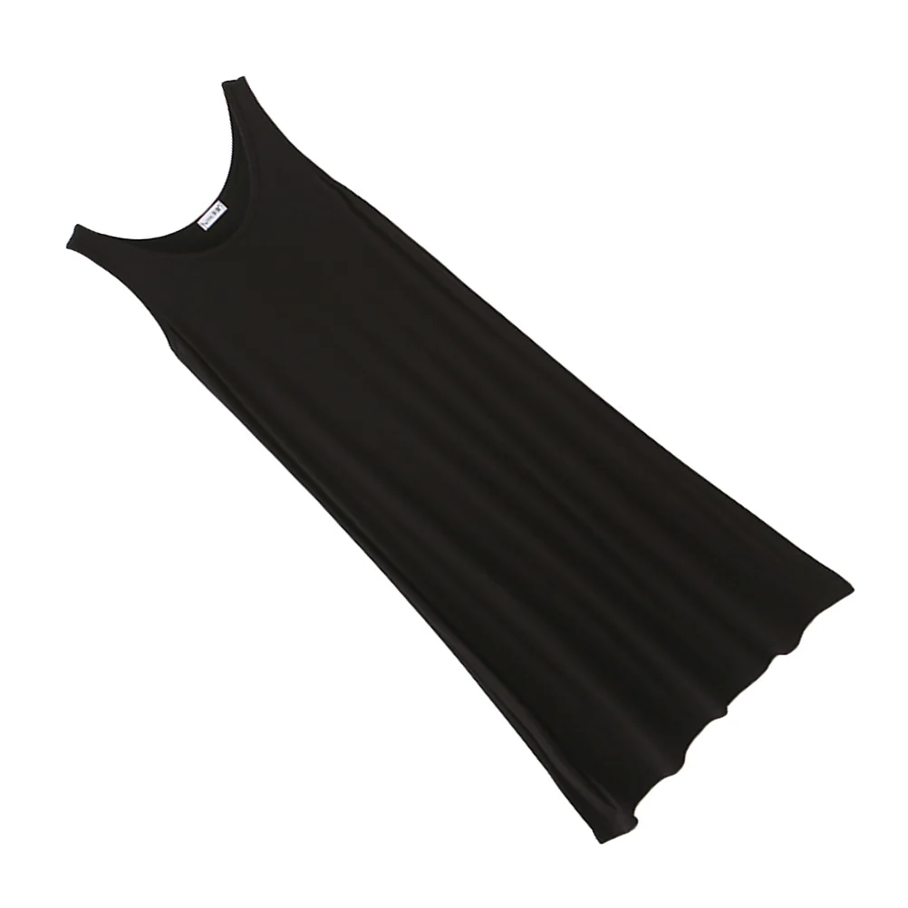 1 Uds. Vestido de verano para mujer, negro, talla M, sin mangas, de longitud media, corte en A, ropa interior informal holgada, chaleco exterior, figura destacada - imagen 5