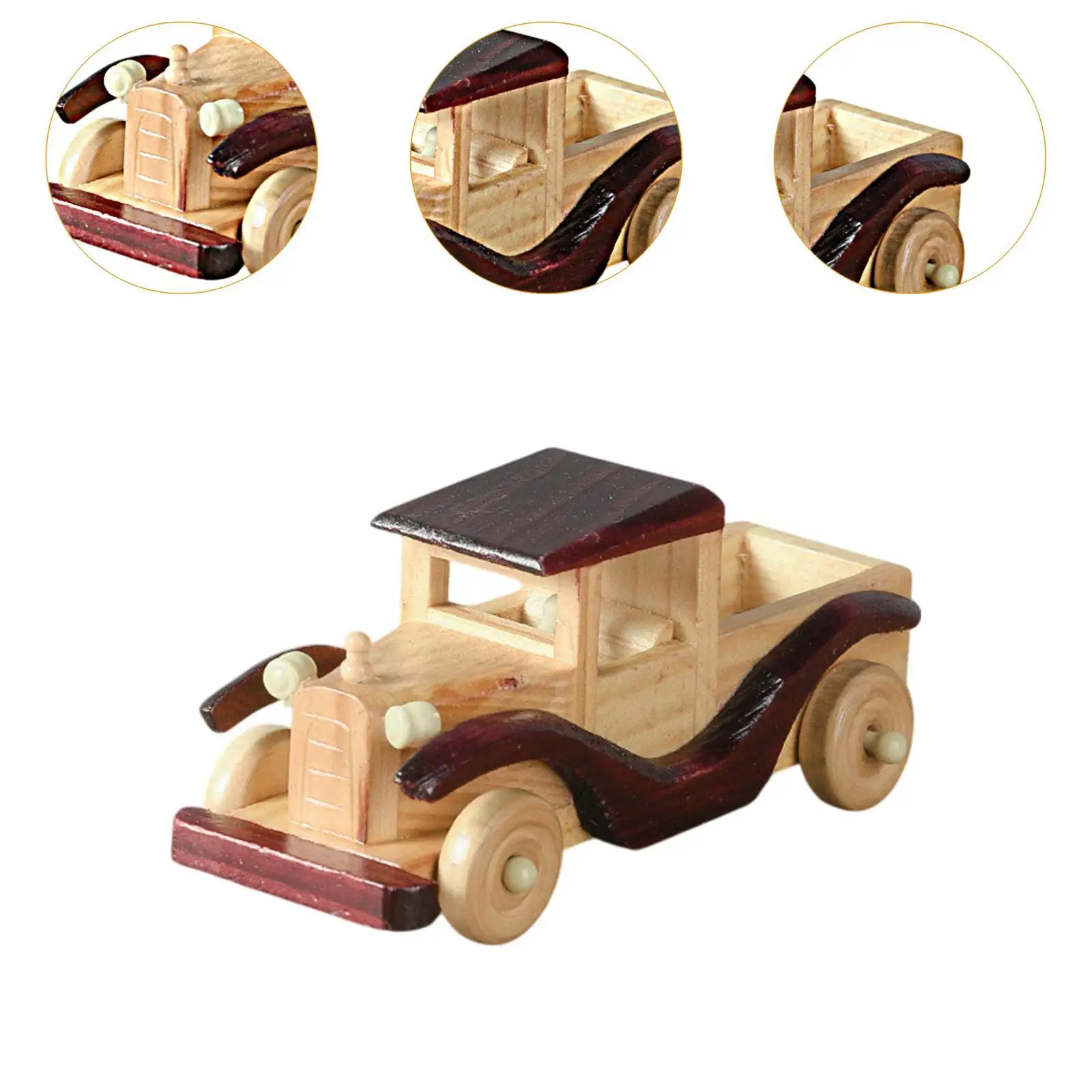 Collectible Vehicle Figurine Toy Gift Table Centerpiece Wooden Ornament Vintage