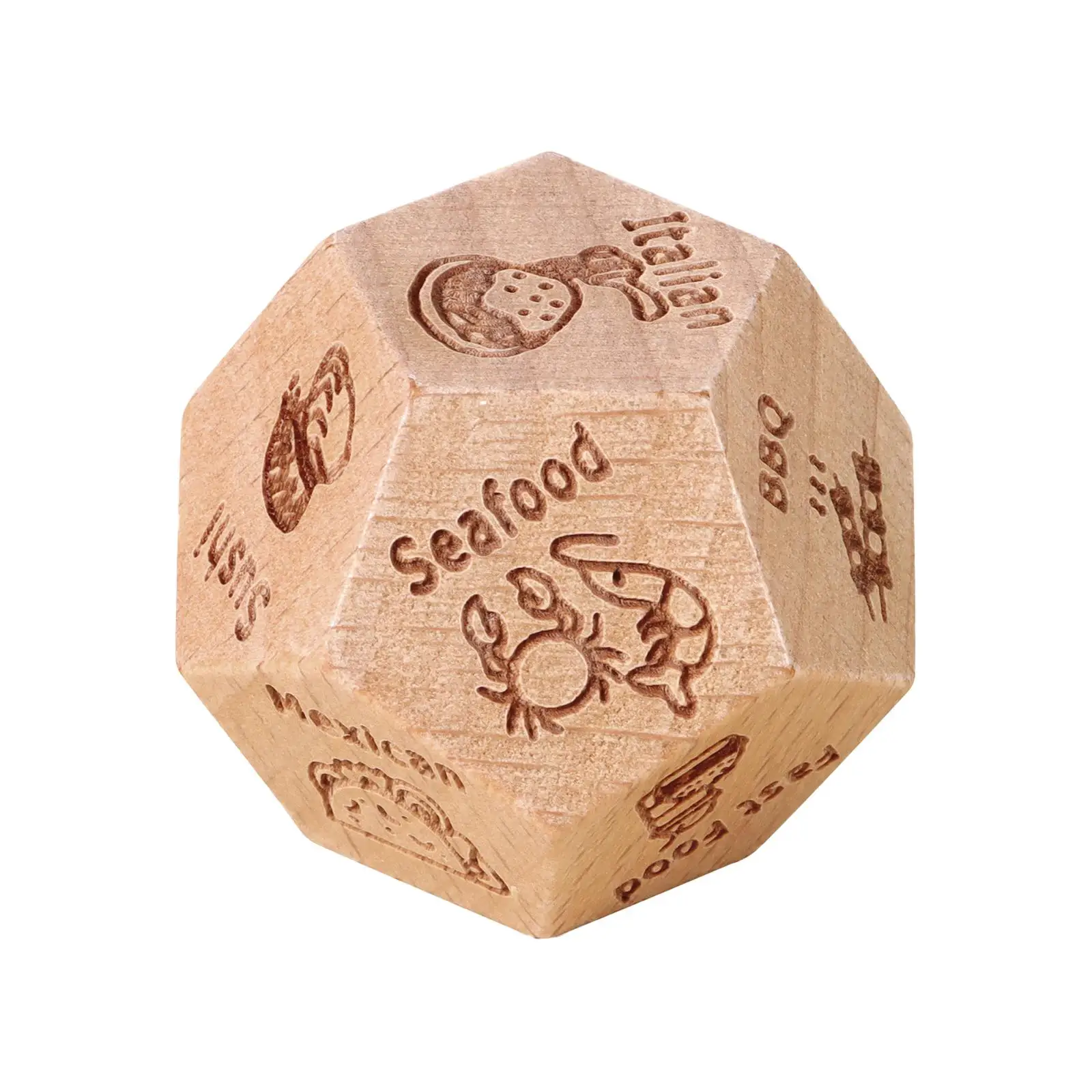 D12 Polyhedral Dice Date Night Dice Entertainment Toys, Wood Valentine's Day Gifts for Role Playing Game Card Game Table Game