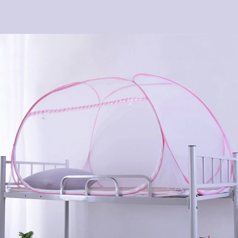 Litera para dormitorio de estudiantes, instalación gratuita, mosquitera de yurta, mosquitera anticaída de fondo completo para niños, mosquitera de verano para el hogar - imagen 3