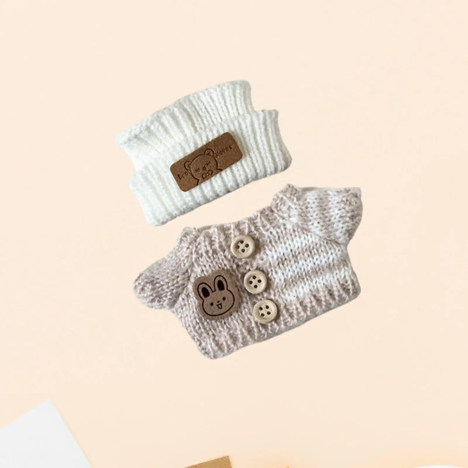 Plush Doll Clothes for 15cm-17cm,Doll Clothing Sweater with Hat Comfortable Plush Doll Accessories Doll Outifit Cartoon