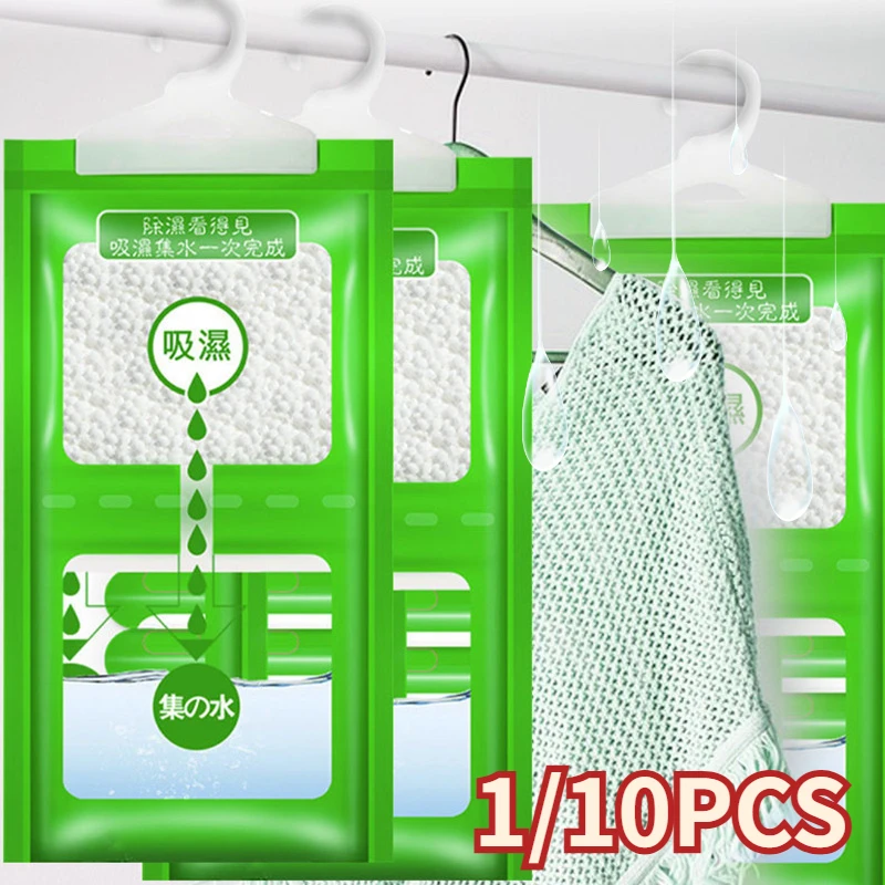 Bolsa colgante absorbente de humedad para armario, bolsas antihumedad a prueba de moho, bolsa seca, deshumidificación para armario, desecante interior, 10 Uds. - imagen 2
