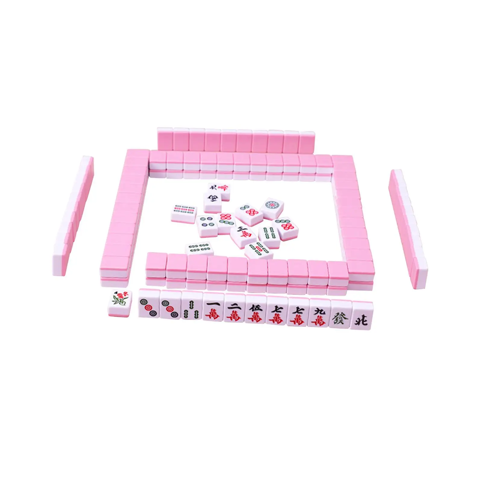 144Pcs Chinese Version Game Set Leisure Time Table Activities Supplies Mini Mahjong Tiles for Dormitory Travel Family Adults