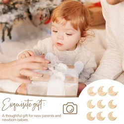 Tarjetas newborn grabadas en madera – Luna y estrella