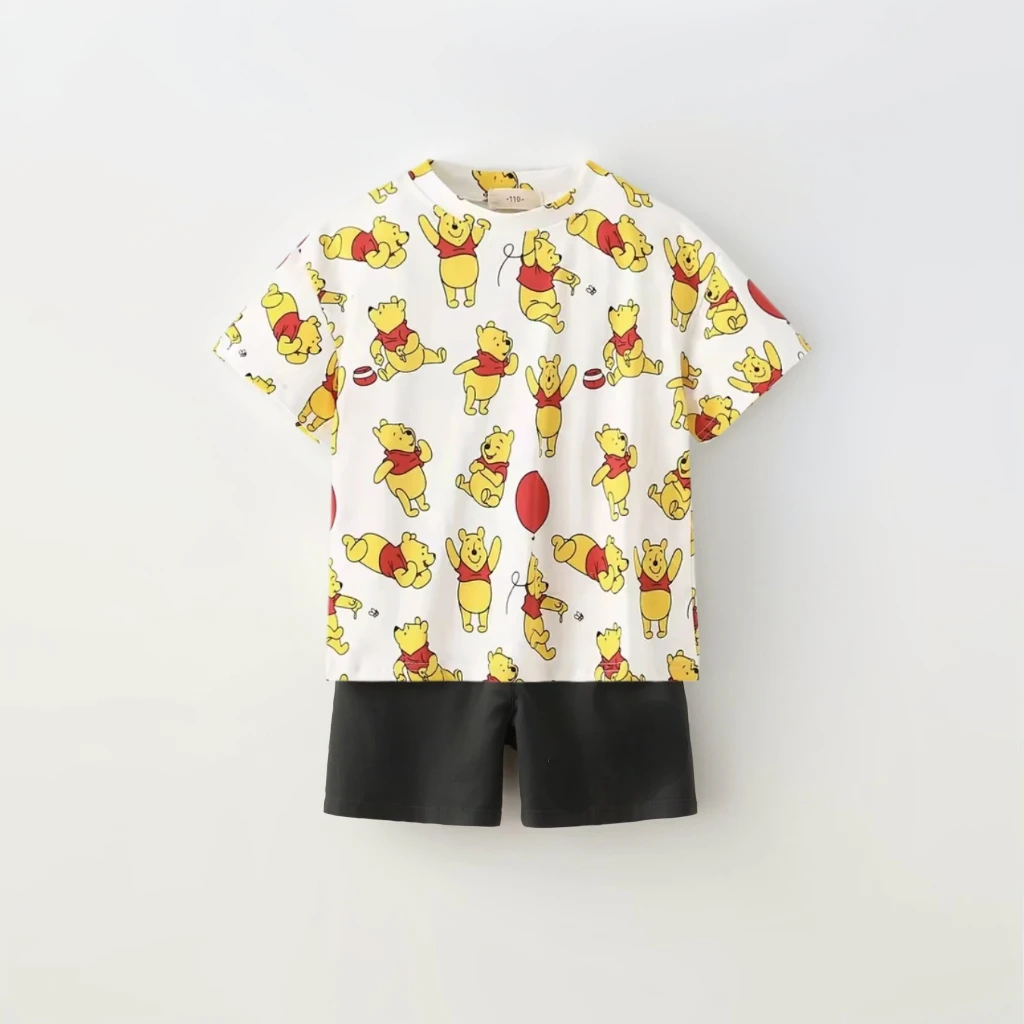 Camiseta roja + trajes cortos para niños, camisetas de moda para niños, pantalones cortos sueltos, camisetas con estampado de coche pequeño de dibujos animados, pantalones cortos sueltos, conjunto de 2 piezas para niños pequeños - imagen 4