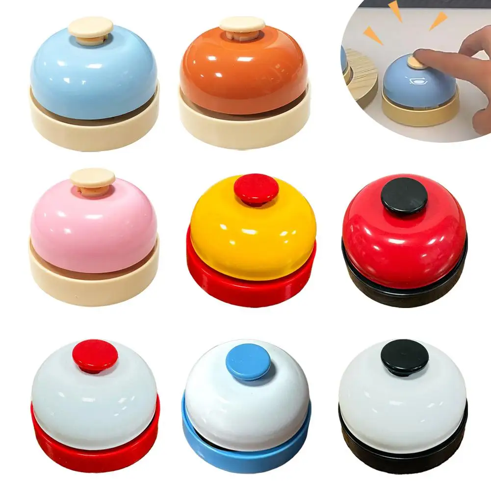 Campana prensada a mano, juguete para palmas de mano, entrenamiento de reacción, campana empujadora de respuesta para comedor, juego de mesa, juguetes, accesorio de campana Z6o9 - imagen 4