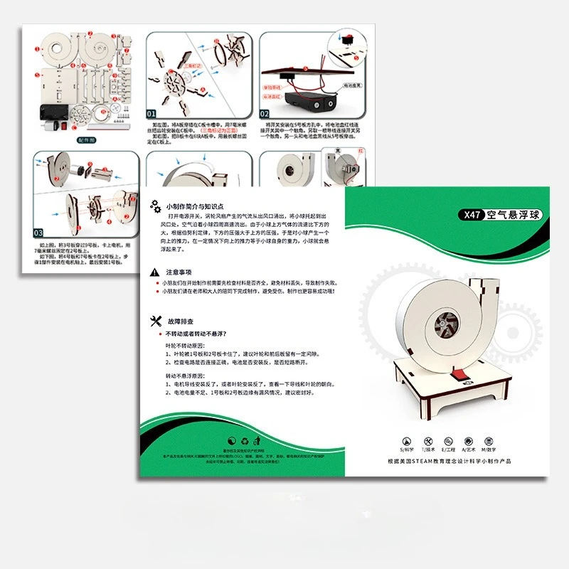 Soplador de bolas de suspensión neumática eléctrica DIY creativo, experimento científico Gizmo, juguete educativo STEM, proyecto de tecnología práctica para niños - imagen 2
