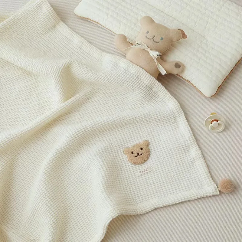 Mantas de algodón para bebé, mantas tejidas para recién nacido, 100x90cm, cochecito, ropa de cama para siesta, fundas para dormir, esteras receptoras para bebés - imagen 5