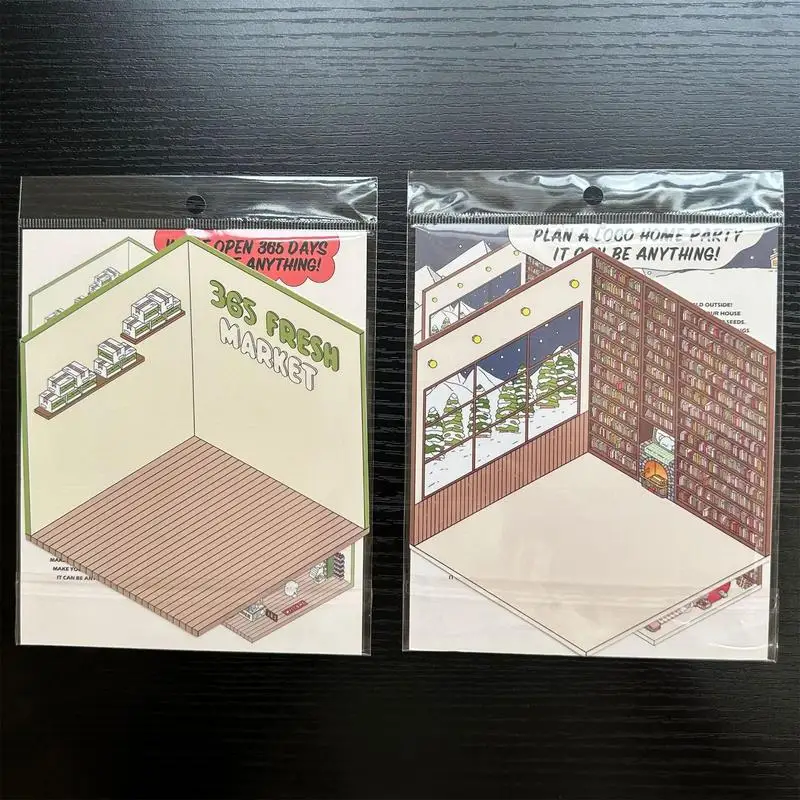 Haga su propia escena pegatinas 3D calcomanías para casas, calcomanías para supermercados, hornear, lavandería, libros familiares, decoración, herramientas diarias reutilizables - imagen 4