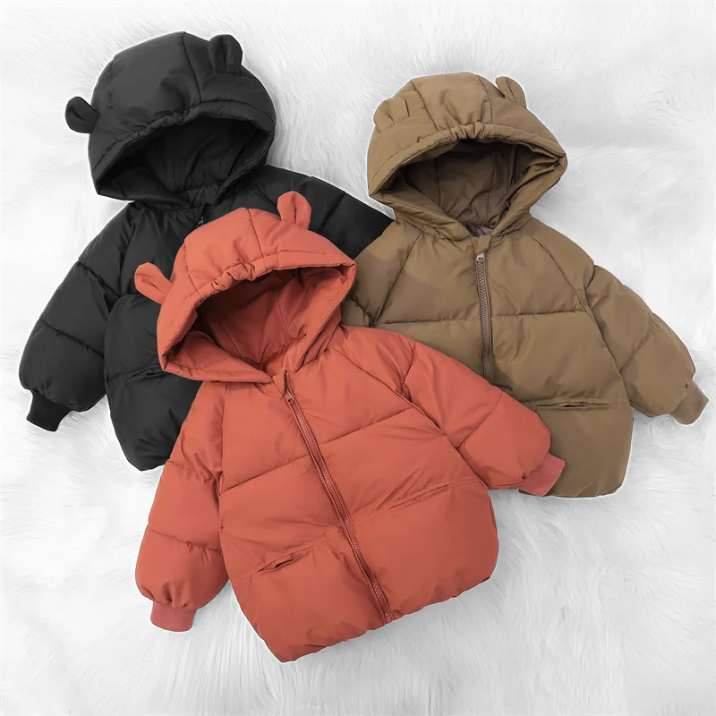 Chaqueta de invierno con capucha para bebé antiviento