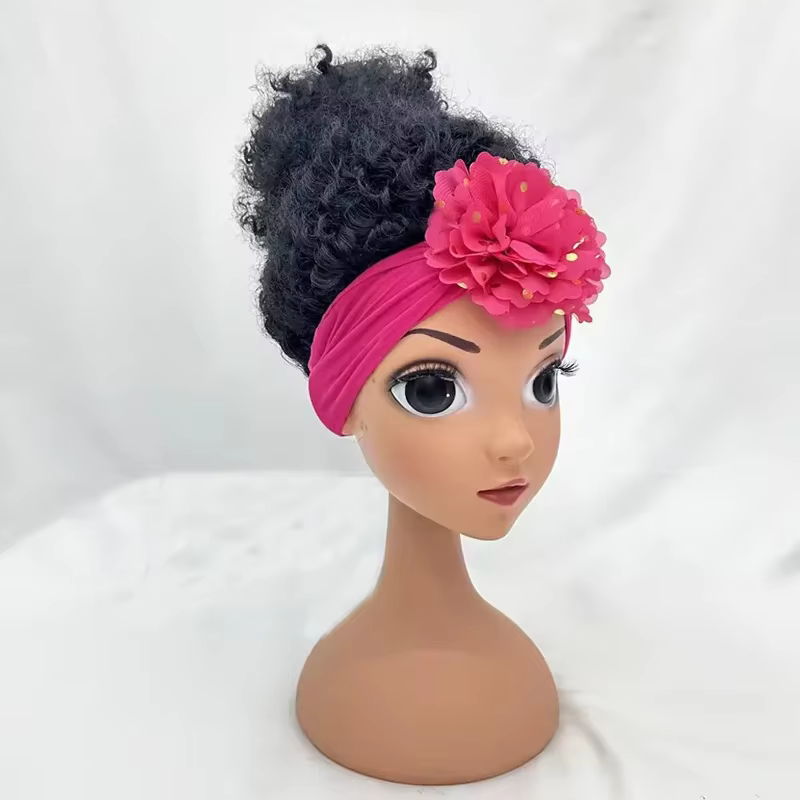Peluca infantil con diadema para niñas - Afro sin encaje frontal - imagen 3