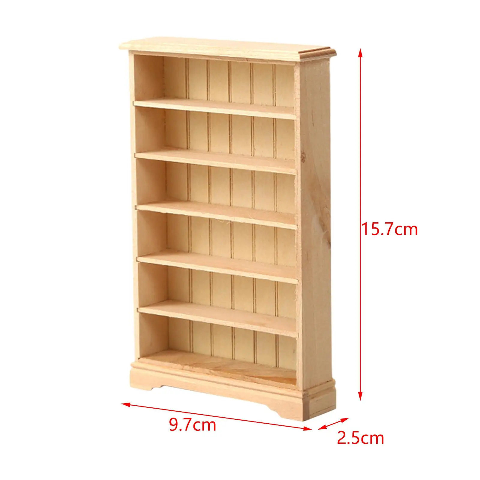 1:12 Scale Dollhouse Bookcase Gift Doll Accessories Decoration Wooden Furniture for Hallway Garden Balcony Living Room Dollhouse