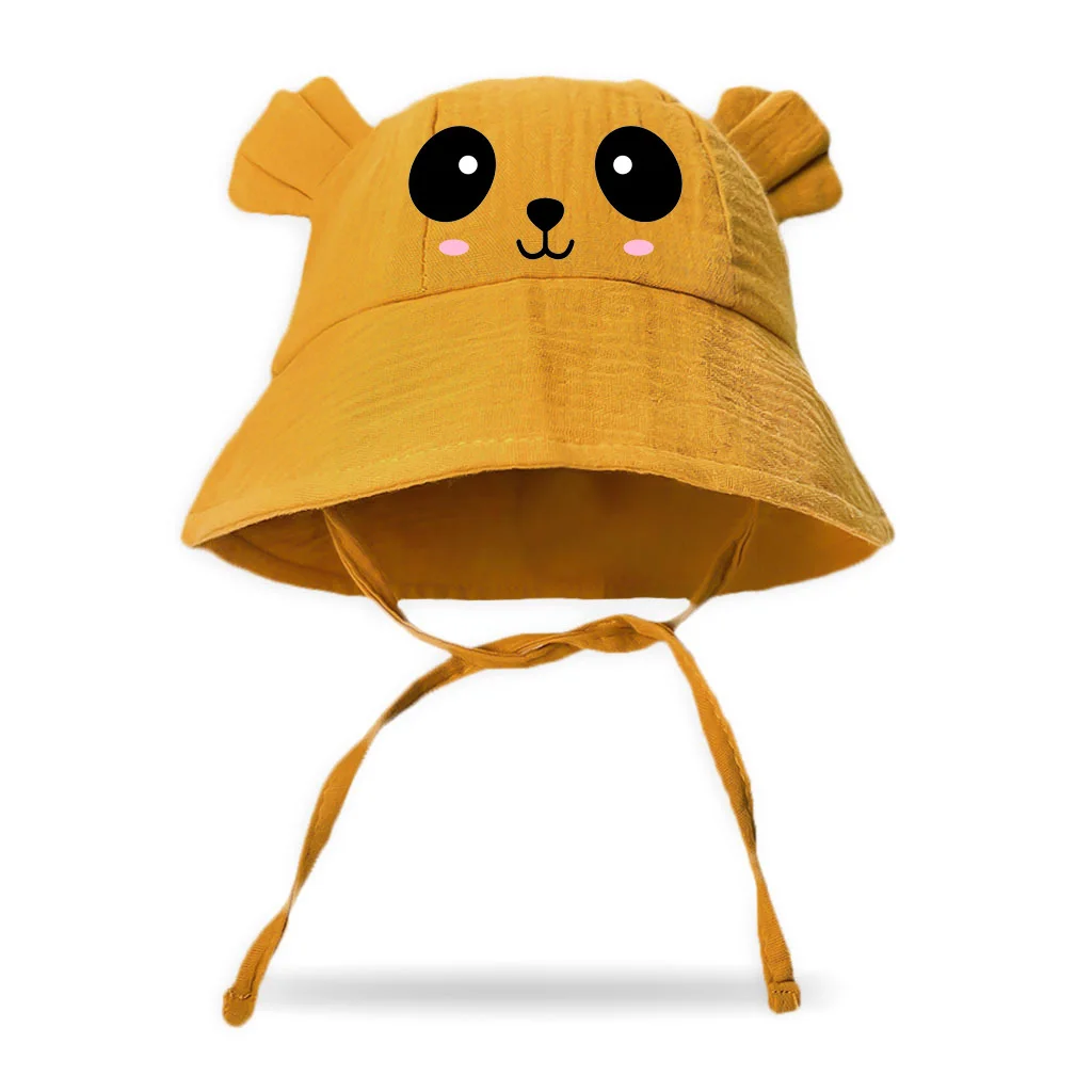 Sombrero pescador para bebé con orejas de oso – Algodón ligero