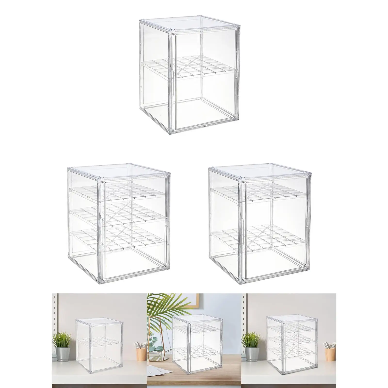 Display Case Helmet Display Case Self-assembly Shelf Collectibles Box Showcase for Collectibles Toys Helmet Souvenirs Booties