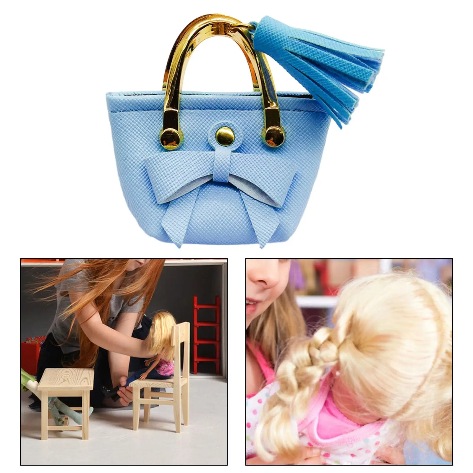 Traje de muñeca masculina, bolso en miniatura, escala 1/6, bolso de mano de cuero PU, accesorio para escena de casa de muñecas - imagen 4