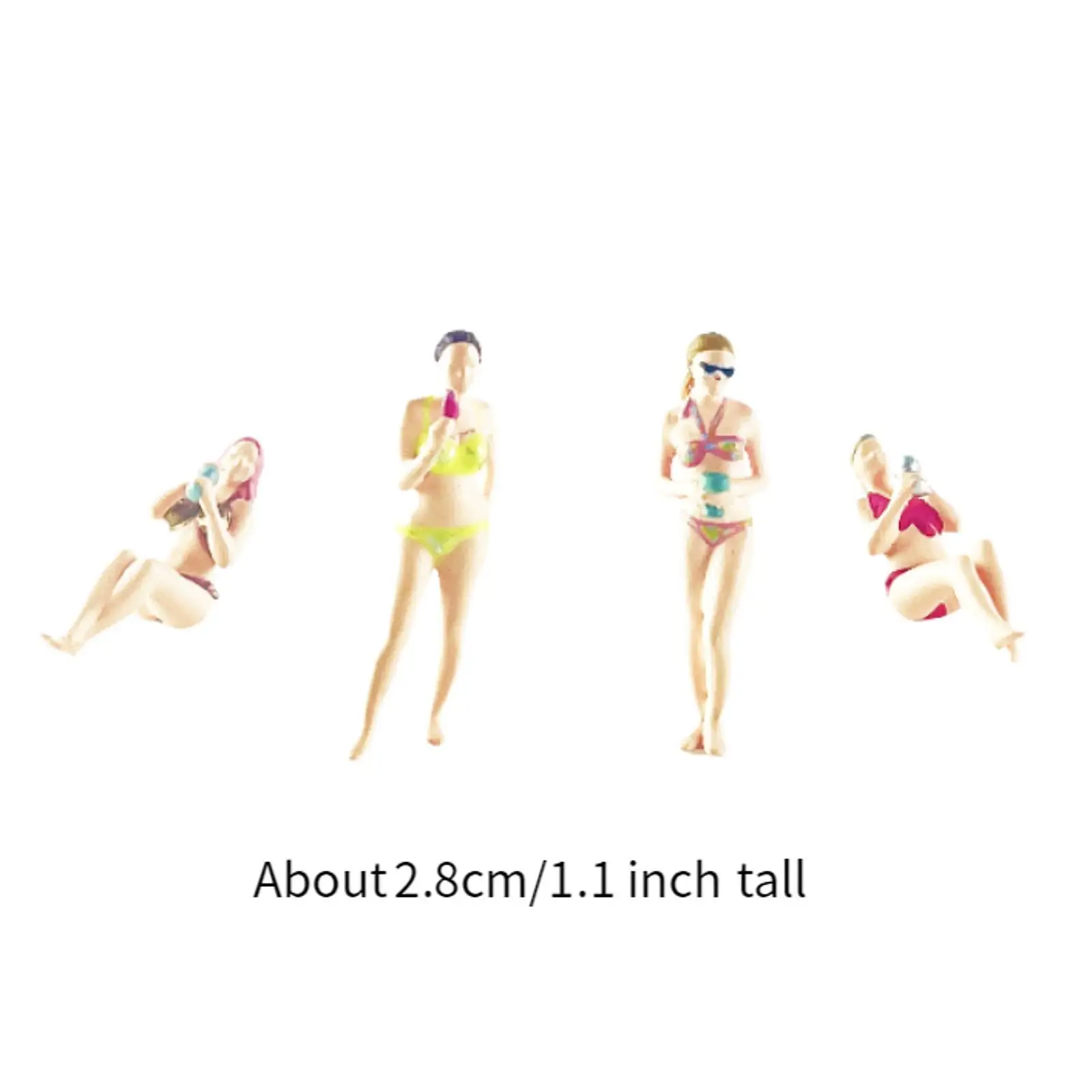 4x 1/64 Girl Model Diorama Scenery Tiny People Model for Miniature Scene