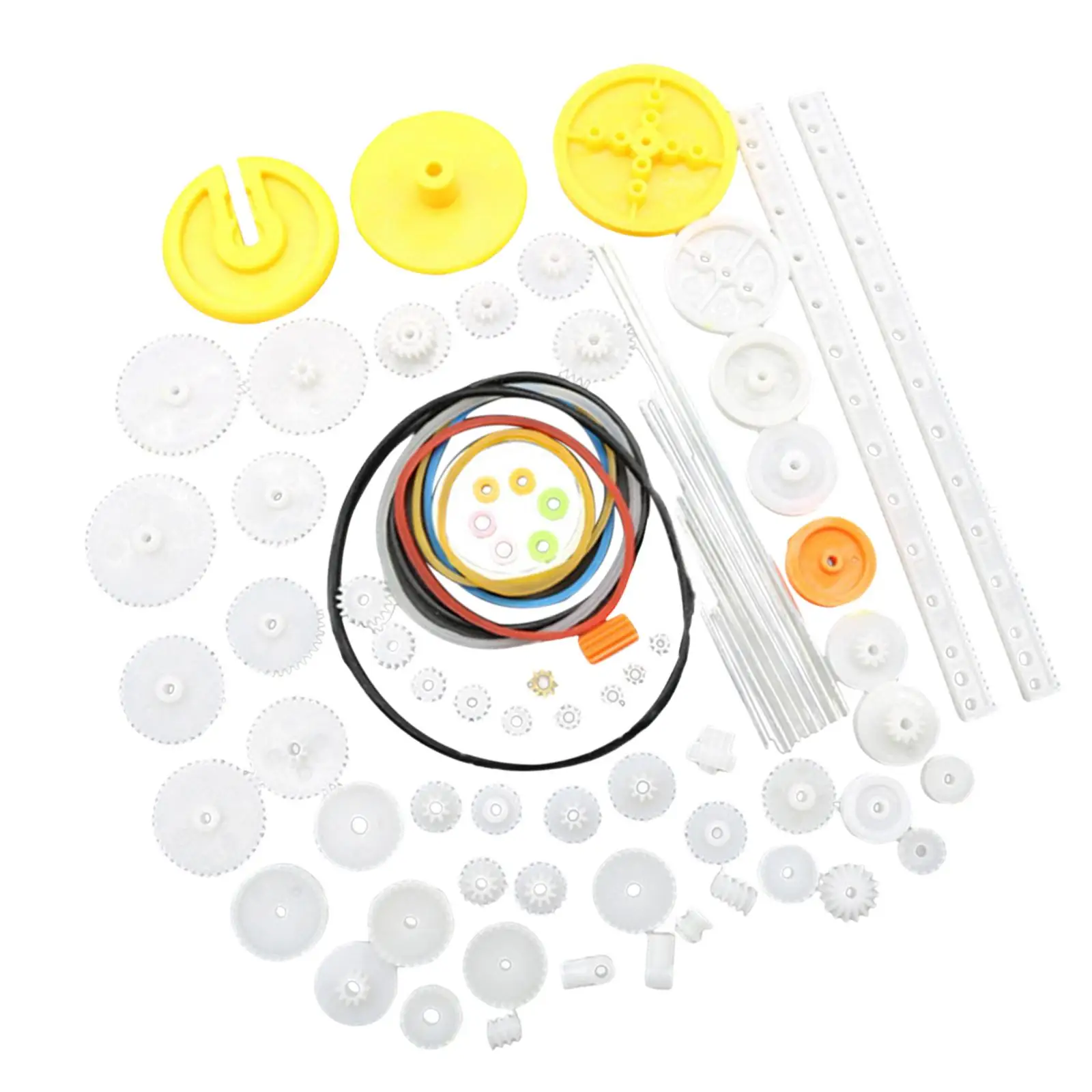 82x Gear Kit Gear Various Gear Axle Belt Bushings for Robot Motor Toy