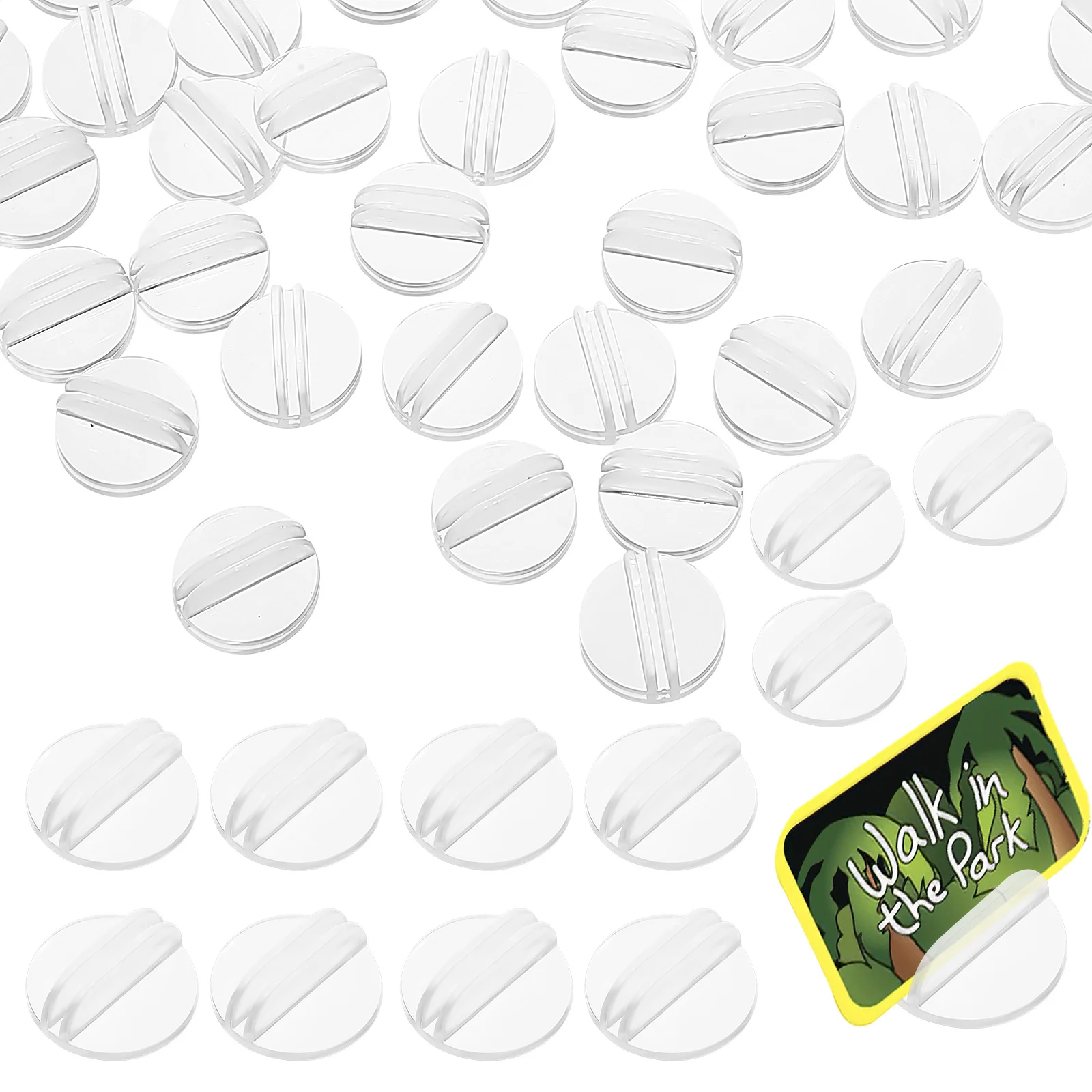 Soporte de tarjetas de juego de mesa de 50 Uds., soporte de tarjetas de escritorio de plástico para tarjetas comerciales, almacenamiento organizado, accesorios nocturnos para juegos - imagen 5