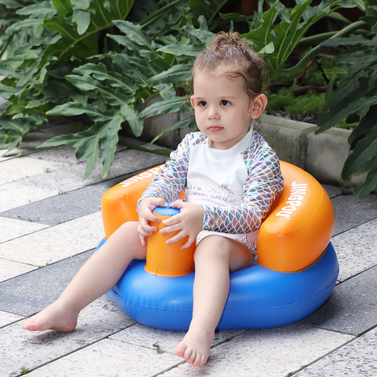 Swimbobo-sofá inflable portátil multifuncional para niños, sillas para bebé, baño, ducha, taburete de aprendizaje para comer, silla de Pvc - imagen 2