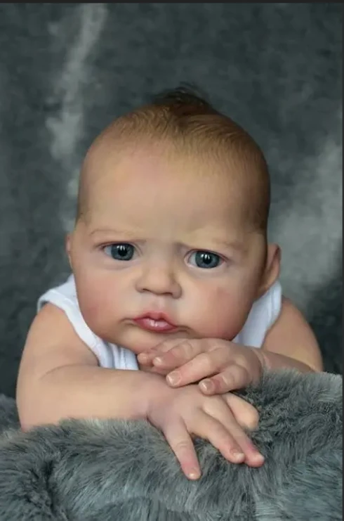 NPK-piezas de muñeca sin terminar de 19 pulgadas, Kit de muñeca Reborn Heron con pelo pintado a mano, bebé hecho a mano DIY realista - imagen 3