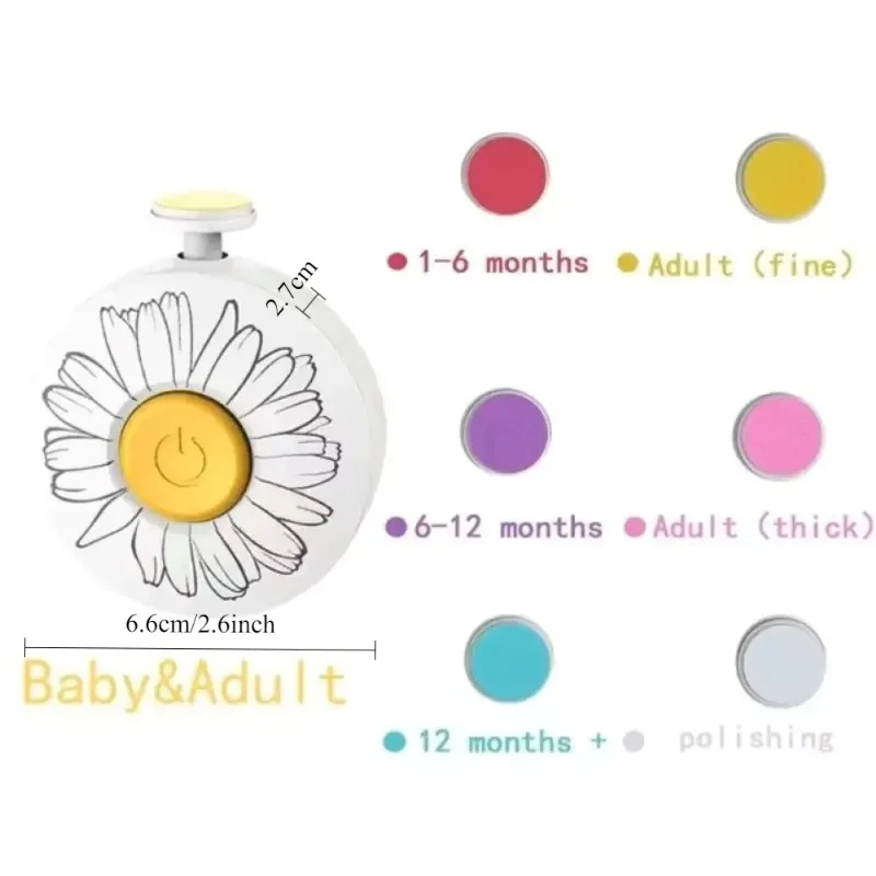 Cortauñas eléctrico para bebé, herramienta pulidora de uñas para chico, tijeras de manicura infantil, Kit de higiene para bebé, cortauñas para recién nacido - imagen 3