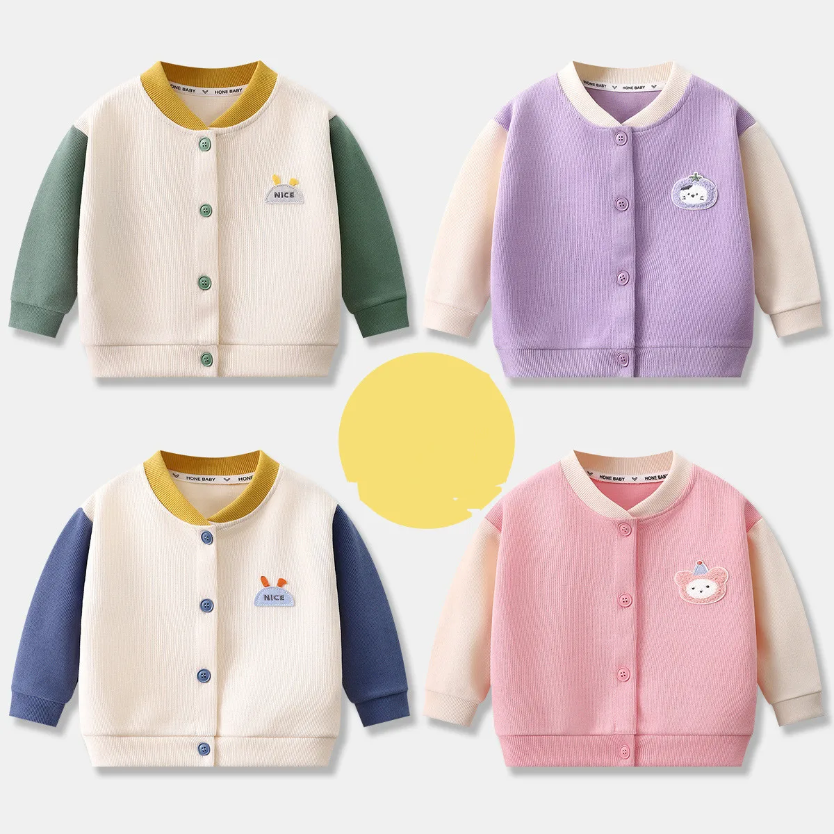 Abrigos cárdigan de punto de otoño para niños, prendas de vestir exteriores de algodón de un solo pecho, prendas de punto de primavera, chaquetas para bebés y niñas, ropa de 0 a 4 años