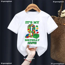 Camiseta personalizada con nombre para niño – Estampado bloques verano
