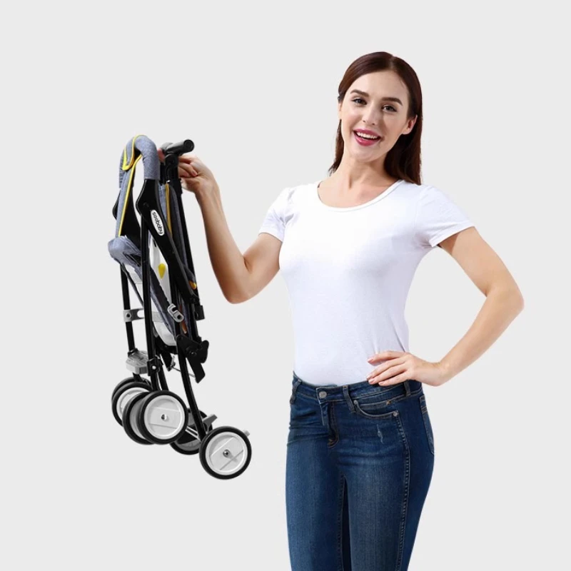 Cochecito de bebé plegable portátil, Mini carrito de bebé de cuatro estaciones, con asa extraíble, carritos de bebé para niños - imagen 4