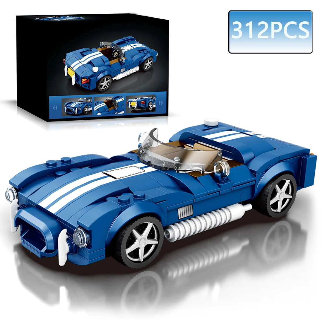 Bloques de construcción para coches deportivos azules - DIY para niños - imagen 4
