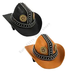 Horquilla steampunk para niños – fieltro forma sombrero remaches mini punk