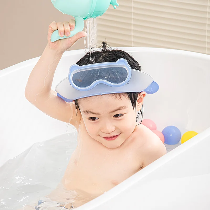 Gorro de ducha para bebé, gorro de baño, gorro de champú de silicona, Protector de oídos impermeable, gorro de ducha para niños, gorro de champú para niños - imagen 4