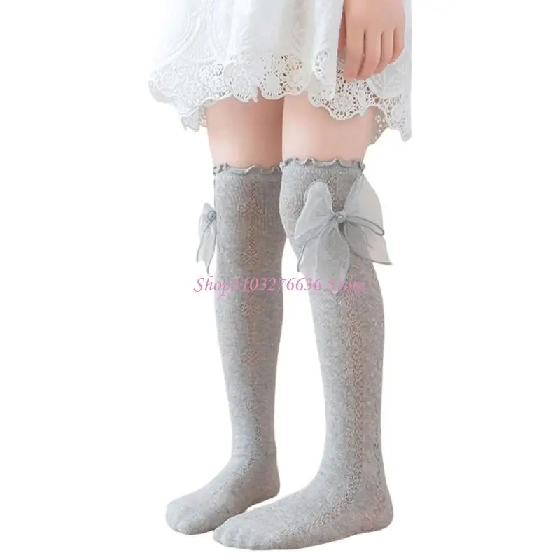 Calcetines de encaje y lazo para niña de algodón - imagen 2