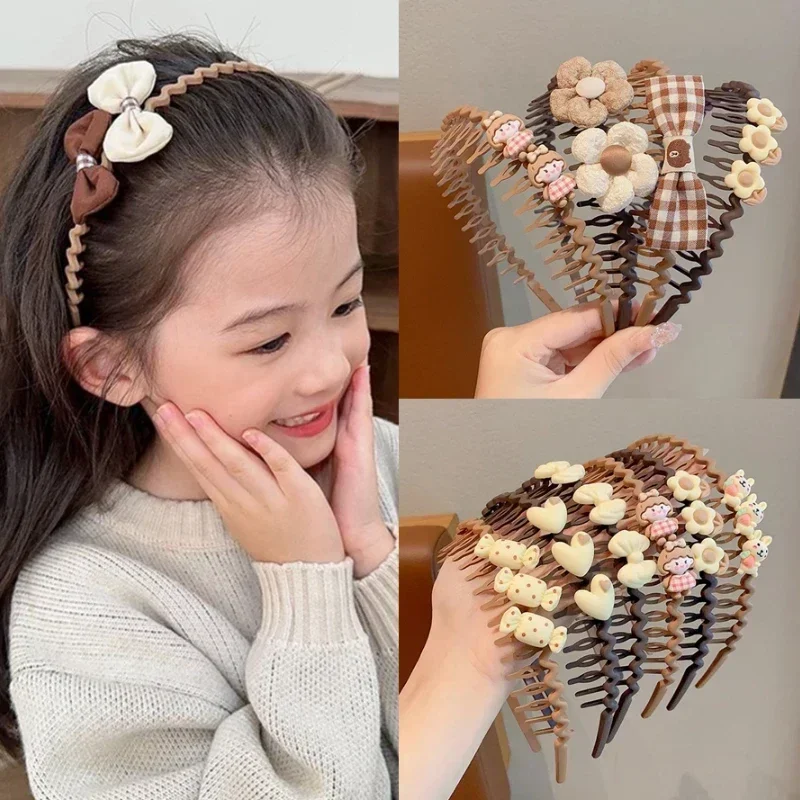 Pinzas de pelo color café para niñas