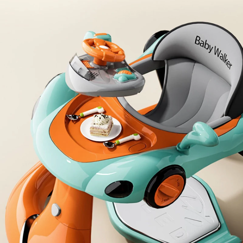 Andador de bebé multifuncional, andador de altura ajustable anti-pierna, carrito asistente de cochecito de bebé, juguetes con luces LED musicales - imagen 4