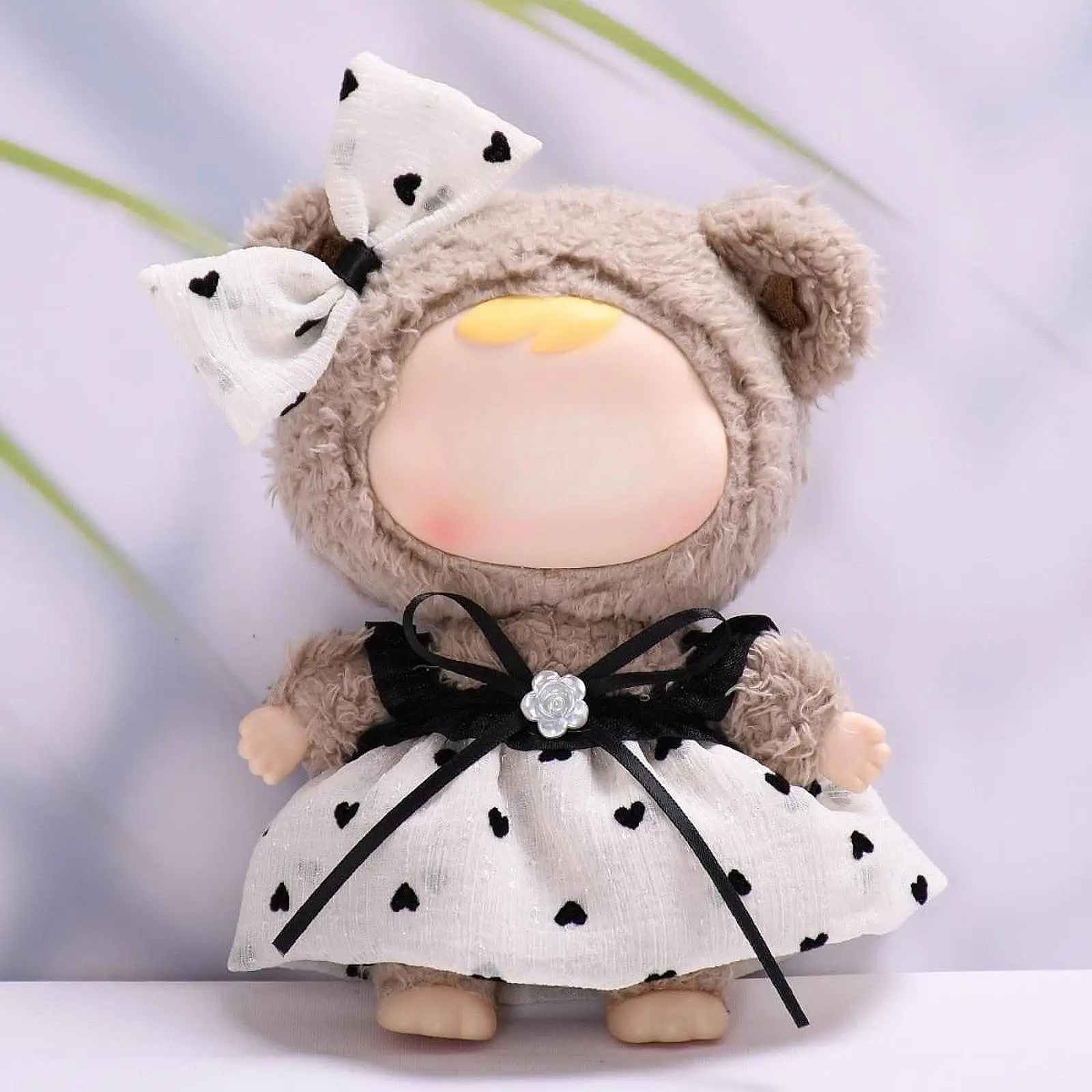 2x Fashion Dolls Dress and Bow Hairpin Miniature Clothes Accessories Costume for