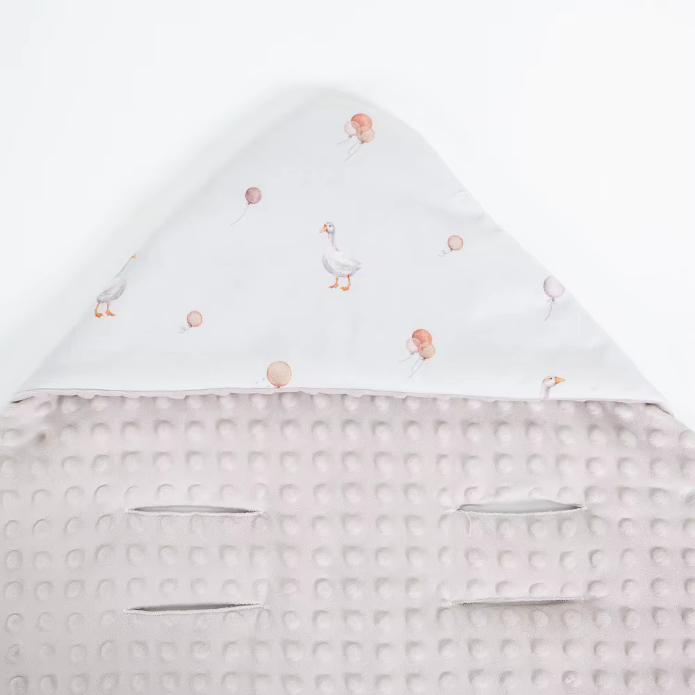 Manta para asiento de coche de bebé con capucha 90x90 cm, doble cara - imagen 5