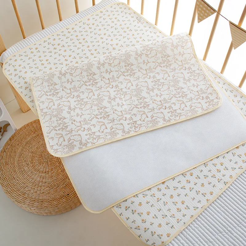 Cambiador de cama lavable de 70x100cm, almohadilla para incontinencia de algodón de gran tamaño para el cuidado del bebé, protección de ropa de cama transpirable reutilizable