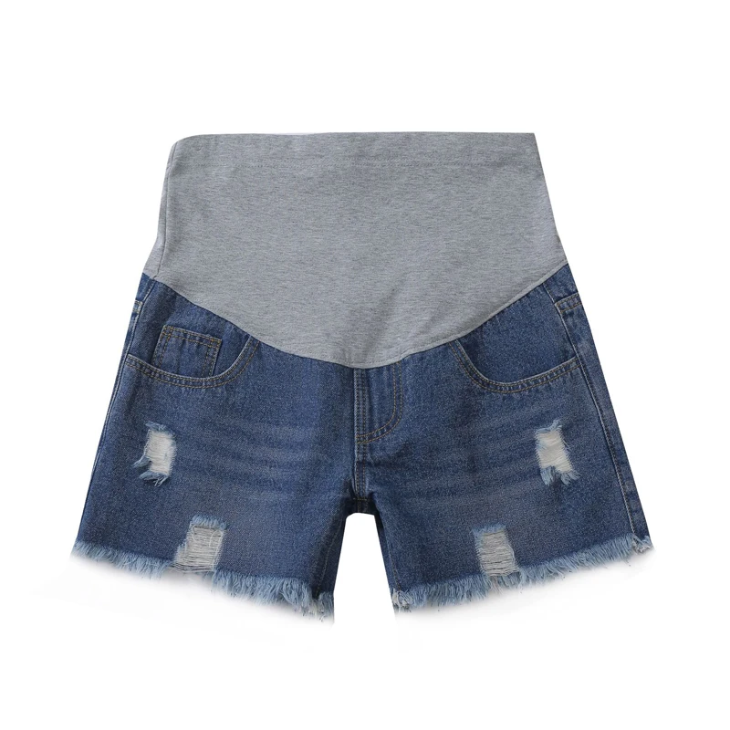Pantalones cortos de mezclilla elásticos finos de verano de talla grande, pantalones cortos de maternidad, ropa holgada para mujeres embarazadas, pantalones vaqueros cortos informales para embarazo - imagen 5