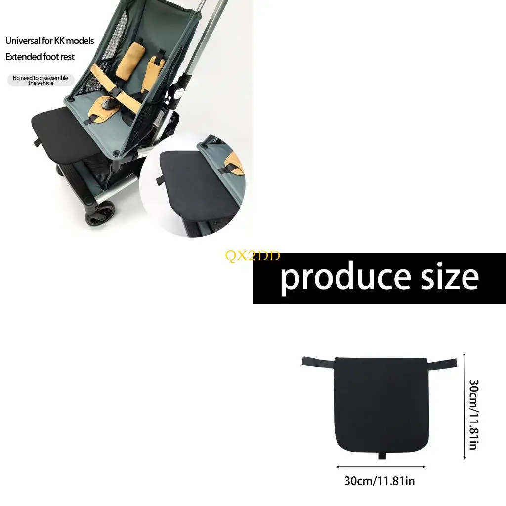 QX2D Instalación rápida Carrollers para bebés Extensión reposapiés 30x30cm Descanso piernas expandibles Diseño amplia