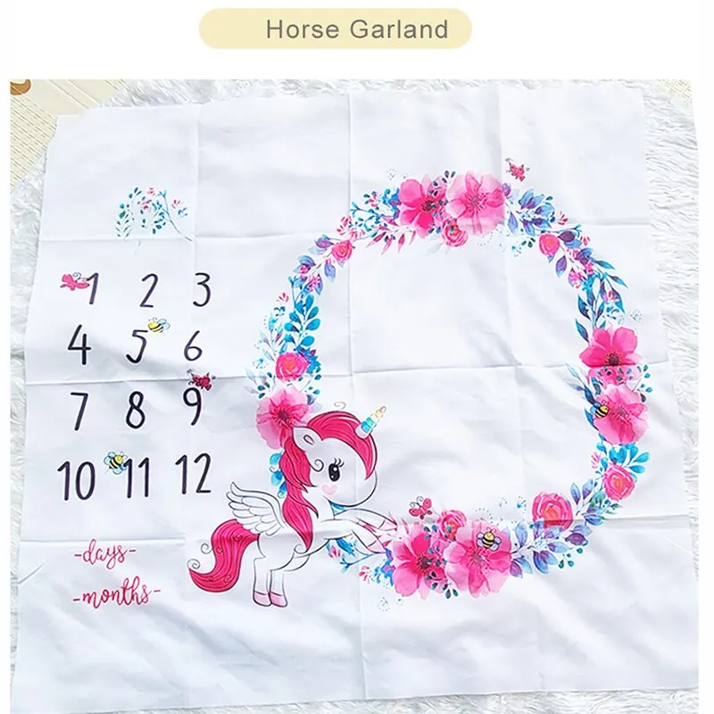 Accesorios para fotos de bebé, mantas de fondo para recién nacido, calendario de tela, accesorios para fotos de niño y niña - imagen 4