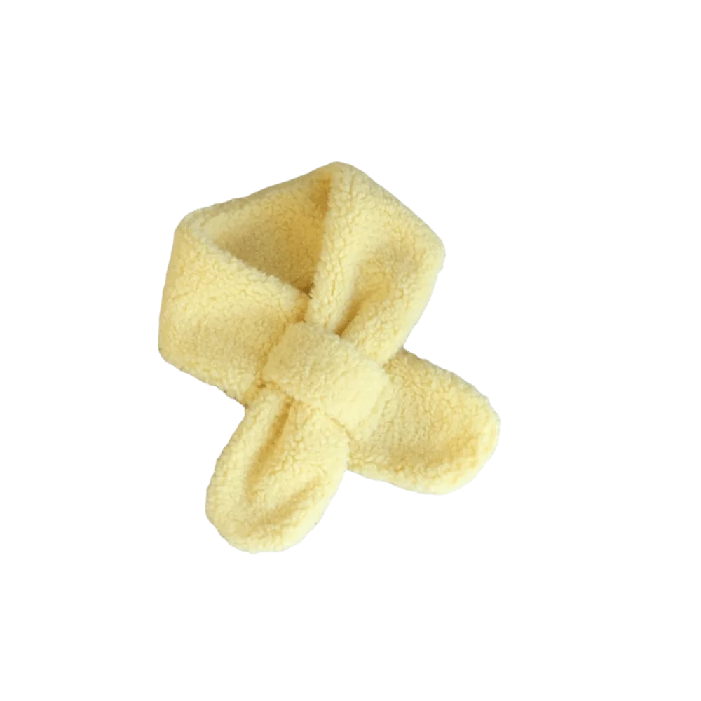 Bufanda de invierno cálida a la moda, calentador de cuello suave y grueso, bufanda de lana de cordero bonita de felpa para niños y niñas