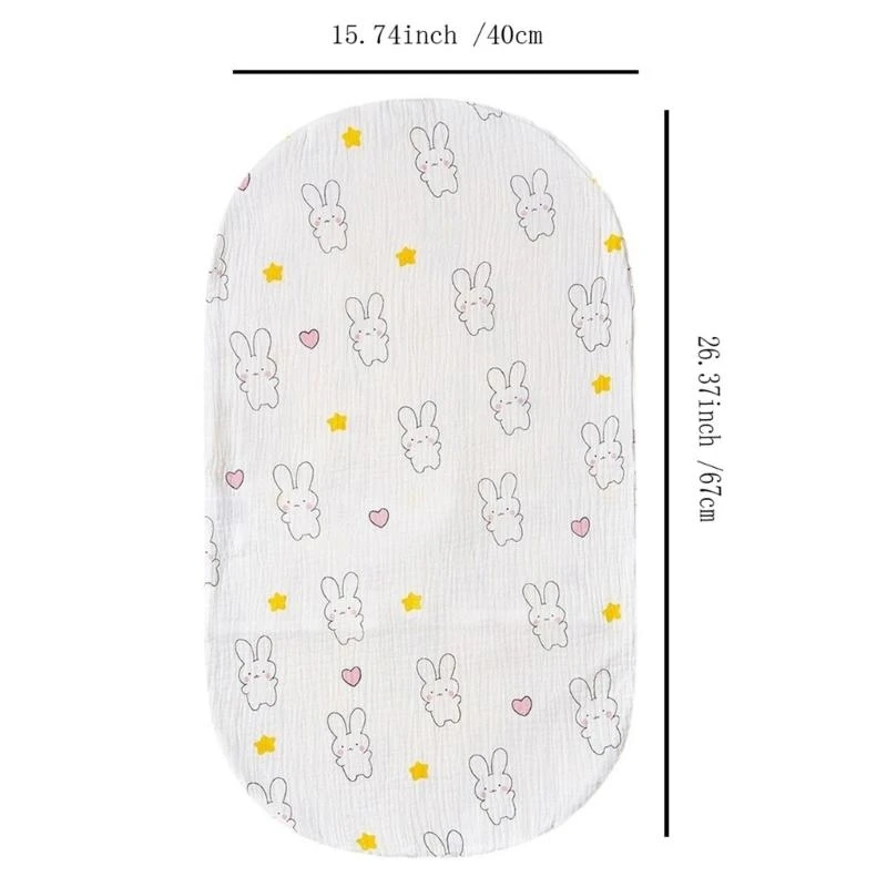 M76C Baby Changing Boquh Sheet Soft Oval Bassyet Matchel Cubierta para canasta bebé Ceta algodón Cambio algodón - imagen 4