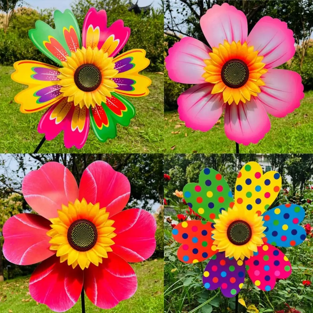 Molino de viento decorativo de girasol para jardín y patio – Liucai, 36 cm PVC - imagen 4