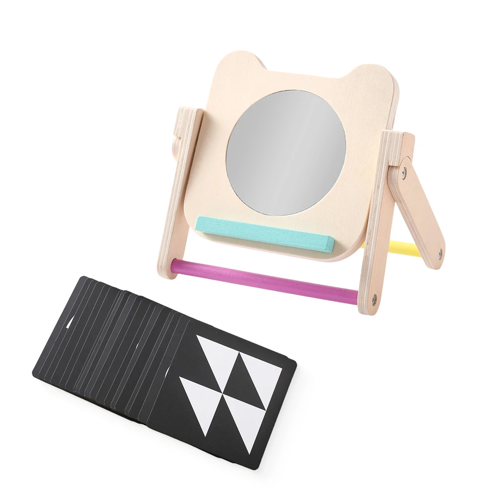 Juguete Montessori espejo tablero madera estimulación sensorial bebés - imagen 5