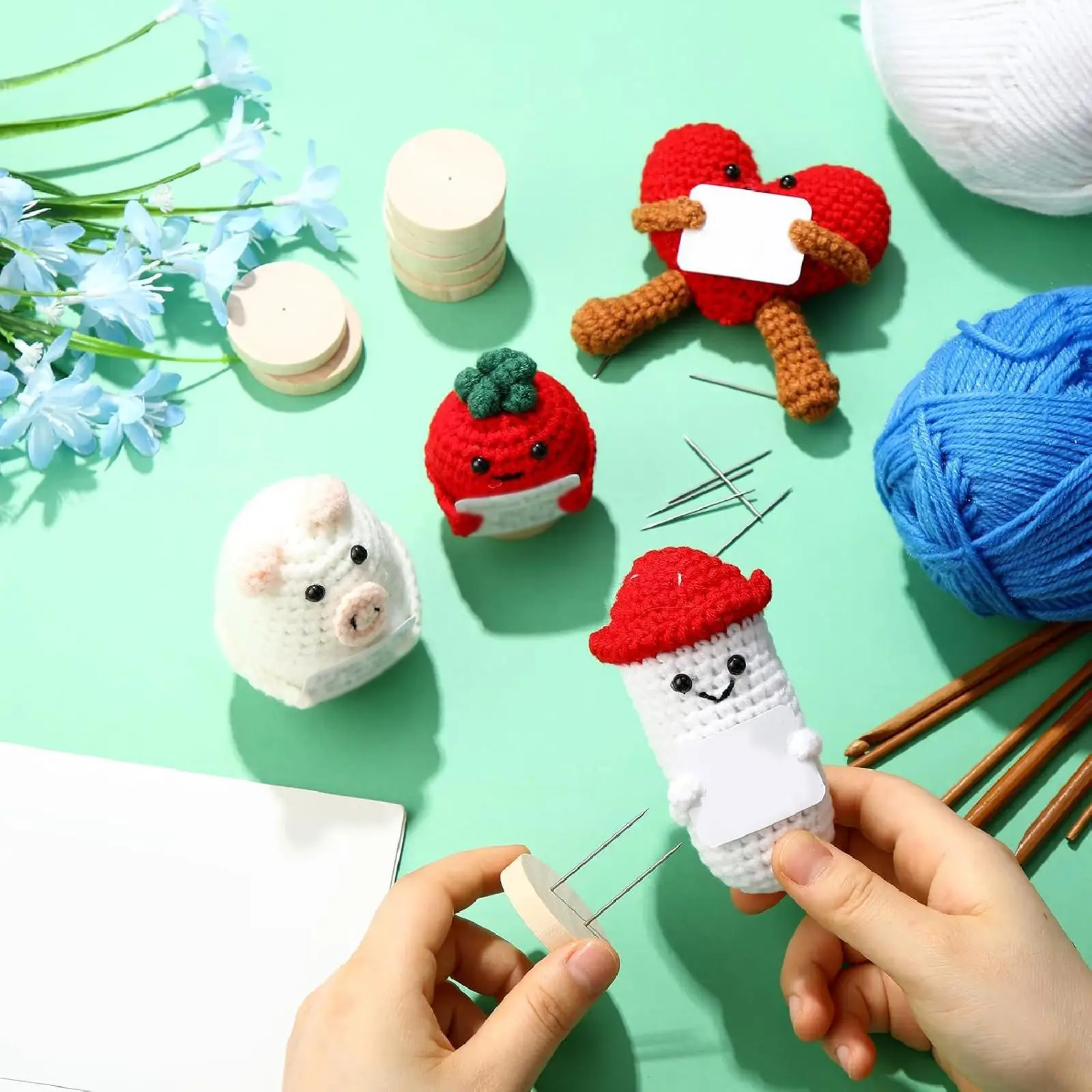 12 Pieces Crochet Dolls Display Stand Decorative Practical Creative Support