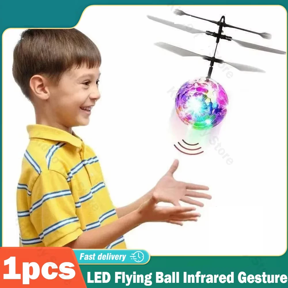 Helicóptero infantil volador con luces LED y control por gestos