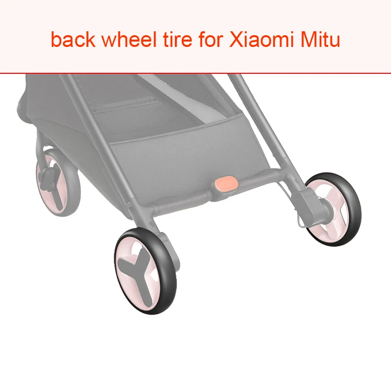 Neumático de rueda de cochecito para Xiaomi Mitu, rueda trasera de Buggy, cubierta de neumático sin cámara de PU, carcasa de rueda trasera, accesorios de repuesto para Buggy de bebé