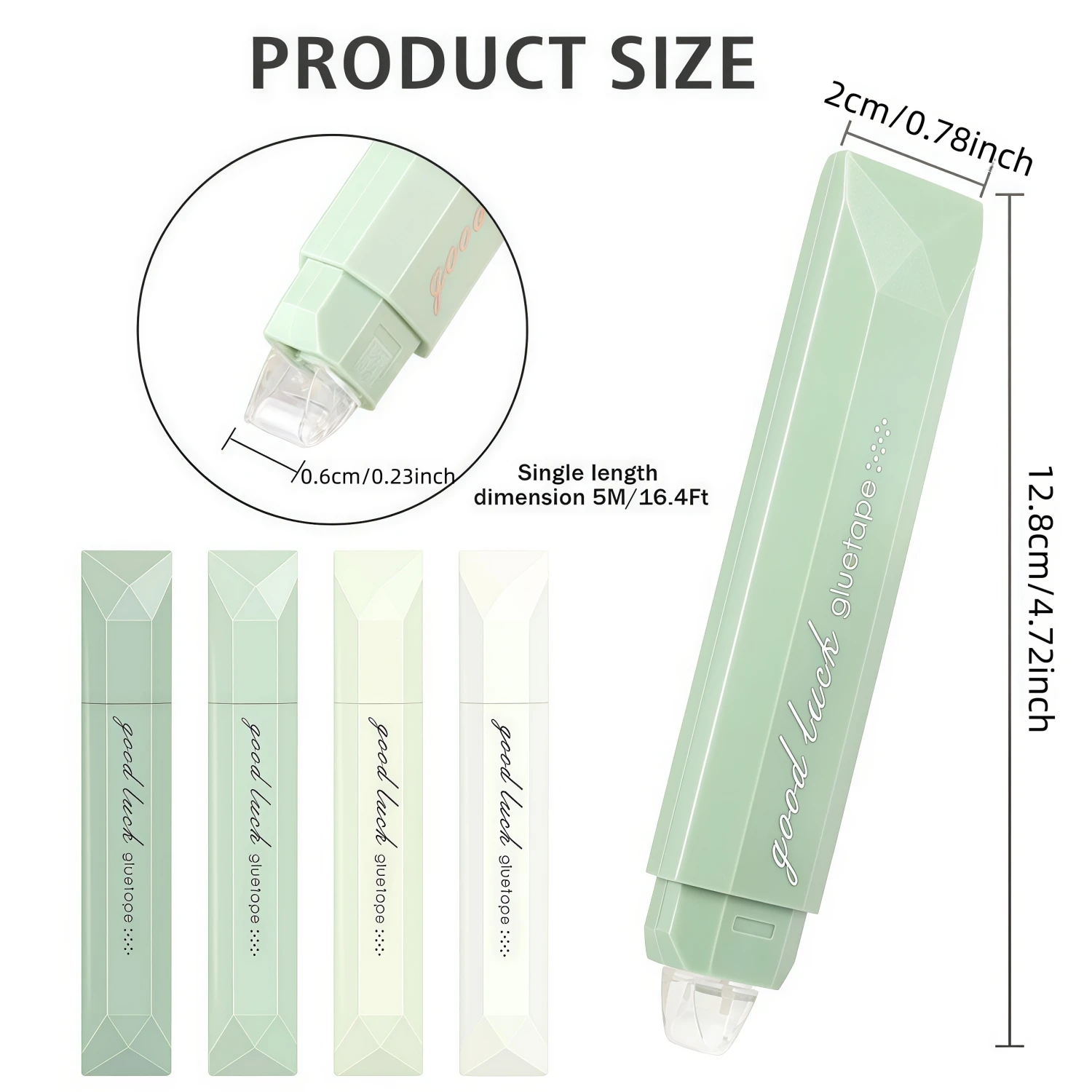 Paquete de 4 rodillos de cinta de doble cara, cinta adhesiva de 6 mm x 196 pulgadas, corredor de pegamento para álbum de recortes, suministros para manualidades, oficina y escuela - imagen 2