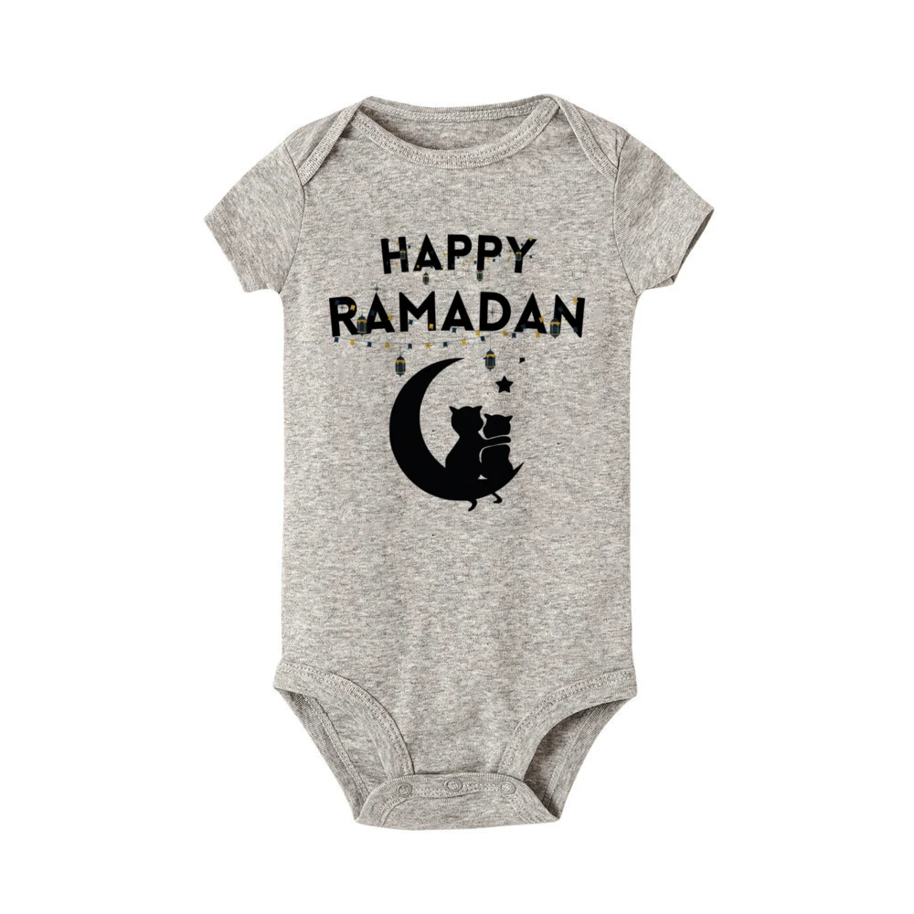 Mameluco con estampado de Ramadán feliz para niños pequeños, mono de Ramadán Kareem para bebés, ropa para niños y niñas, regalo para recién nacidos, traje de Ramadán infantil - imagen 3